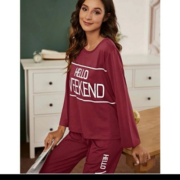 Loungewear Set (Burgundy) - Picture 4 of 5